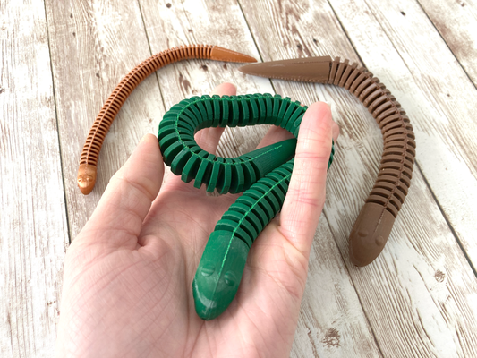 articulé remuer serpent jouet tulle colonne vertébrale by penolopybulnick jouets jeux instructables tinkercad souple 3d print model - Mito3D