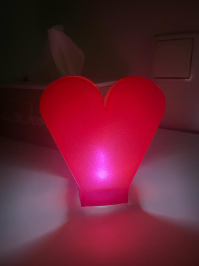 herz led kerze einfach drucken by dusa3d haushalt dekor liebe valentinstag liebhaber romantisch 3d print model - Mito3D