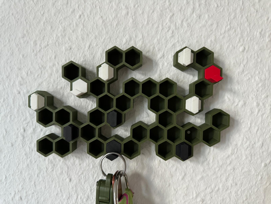 honeycomb keyholder by haix3d household decor wall wallmount wallmounted 3d print model - Mito3D