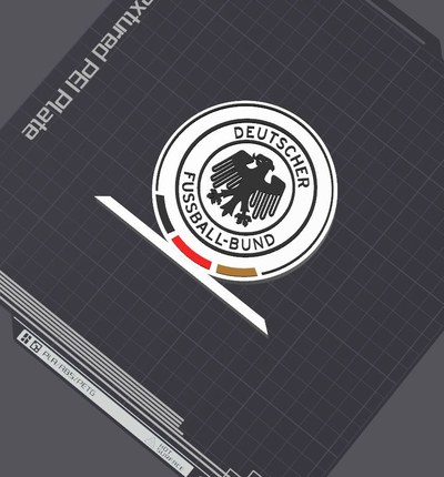 dfb logo tavolo in piedi by 5kyrunn3r arte segni loghi tedesco calcio federazione bundesliga dfl borussia dortmund moenchengladbach bayern monaco unità francoforte ams pronto cartello euro 2024 campione mondo tazza 3d print model - Mito3D