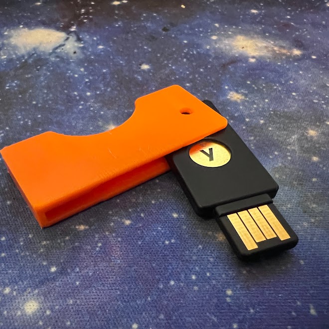 yubikey 5 usb-a keychain cover by donald sayers tools gadgets case usb protector 3D print model - Mito3D