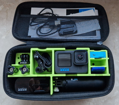 gopro herói 10 transporte caso bainha organizador by dj passatempo faça esporte ar livre go 12 incrustação bolsa 3d print model - Mito3D