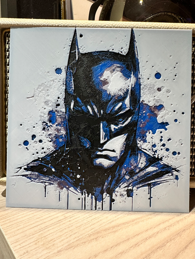 batman colored hueforge by lov3d art 2d wall 3d print model - Mito3D