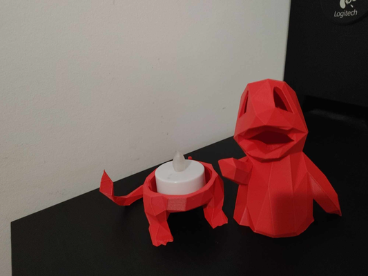 charmander polly decorazione lanterne remixato by manager arte modelli regalo gadget fdm guidato candela ragazzo giocattolo tè luce lanterna lowpoly pokemon facile supporto 3d print model - Mito3D