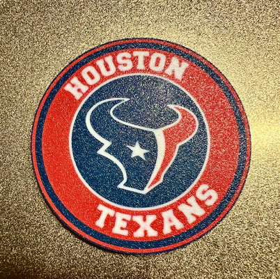 houston texans coaster by mipmay3d art signs & logos texas texanscoaster football nfl nfllogo mancave beercoaster beer soda can coffee 3d print model - Mito3D