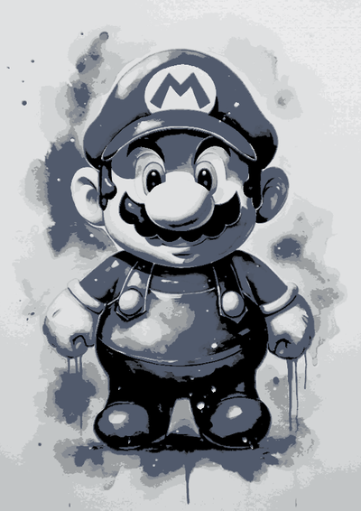 mario hueforge by 3dmn art 2d art2d supermario 3d print model - Mito3D