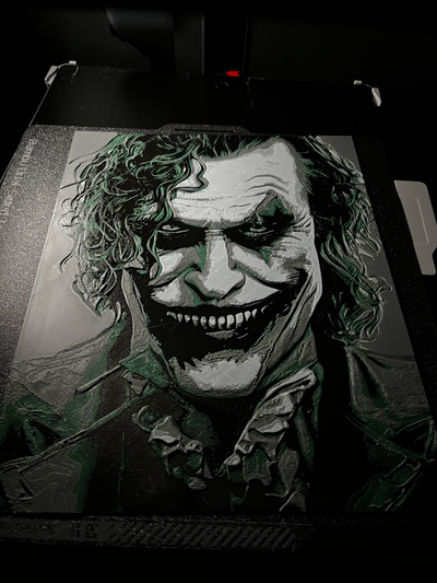 joker picture - 4 colors by k3d werkstatt art 2d batman multicolor dc comics 3d print model - Mito3D