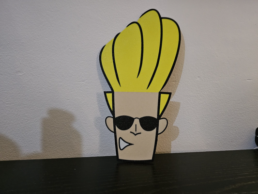 johnny bravo parede arte by jan projeto 2d desenho animado rede 3d print model - Mito3D