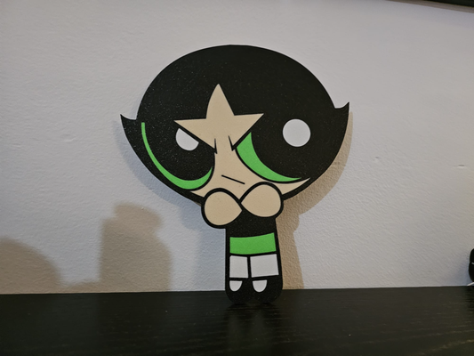 powerpuff girls buttercup wall art by jan design 2d 3d print model - Mito3D