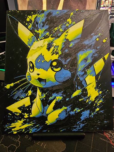 pikaçu şapka dövmesi by think3d üretken 3d model taş ocağı anime tv film dizi pokemon pika 2d sanat 2dart renk 3d print model - Mito3D