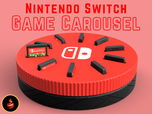 nintendo switch game carousel by jamestheprinter toys & games organizer holder videogame videogames gameholder 3d print model - Mito3D
