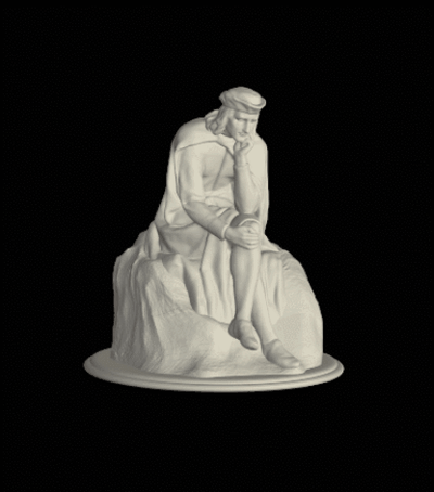 thinker statue by rott3d art sculptures sculpture man poet book stone hat miniature decoration artman busta medieval historical 3d print model - Mito3D