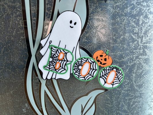 boo by slowpoke's workshop art 2d free decoration decor halloween cute ghost pumpkin 3d print model - Mito3D