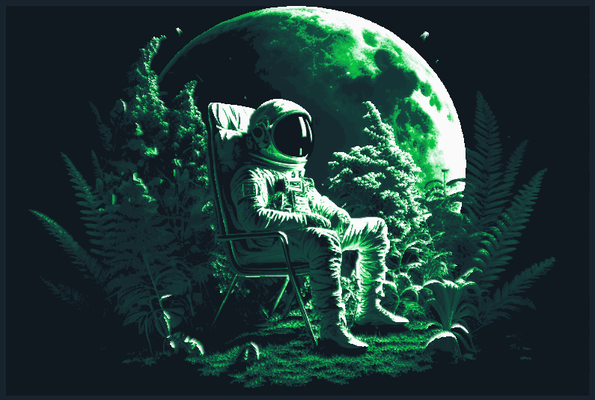 spazio astronauta marijuana fucina cappelli by ziofester generativo 3d modello litofania cannabis thc cbd luna costellazione stelle terra pianeta infinito 2d arte immagine foto 3d print model - Mito3D