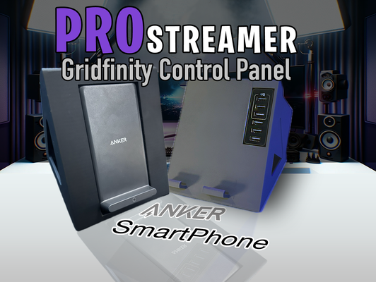 pro streamer phone + charging control panels by k2 kevin hobby & diy electronics stream deck mount panel desk 3d print model - Mito3D