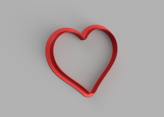 heart shaped cookie cutter by automontronic household house models day valentines 3d print model - Mito3D