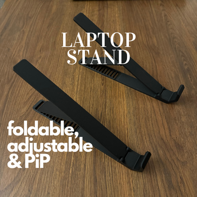 laptop stand - foldable adjustable pip by gallus design household office accessory holder print in place 3d print model - Mito3D