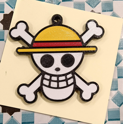 one piece straw hat keychain by askenar art coin & badges ams ready flag 3d print model - Mito3D