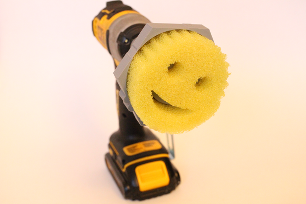 scrub daddy combat suit drill attachment by makidev tools impact driver dishes clean 3d print model - Mito3D