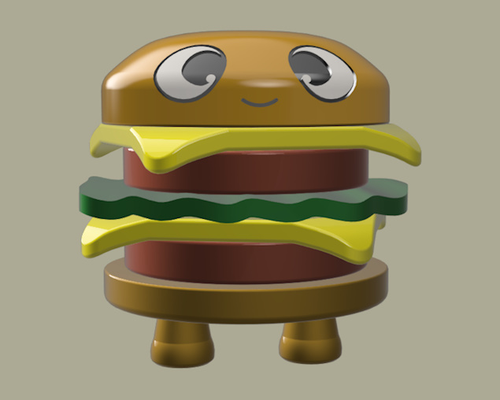 double burger modular by chipotle arte esculturas comida hamburguesa carne vaca basura chatarra amarillo bollo maíz caliente bocadillo salat vegetal mc casa deco 3d esculpir escultura rojo verde descanso rápido desayuno 3d print model - Mito3D