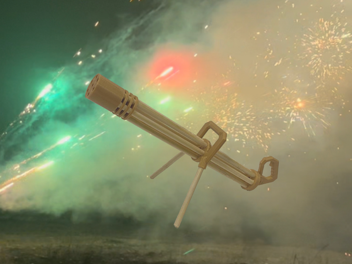 diy gatling feux d'artifice pistolet by mailleur jouets jeux feu canon 39 artifice 3D print model - Mito3D