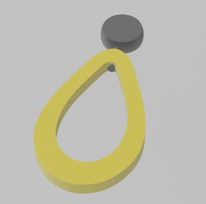 semplice girevole earing by rdewey91 moda gioielleria orecchini stampa in posto print place 3d print model - Mito3D