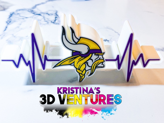 vikingos latido corazón firmar ventilador señales deporte fútbol by kristinakent arte logos púrpura líneas 3d print model - Mito3D