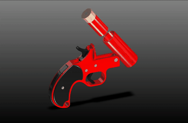 llamarada pistola bastón by 3dxav accesorios cosplays dame fuego arma flasj destello iluminar bengalas ladrón bengala cuadro réplica 3d print model - Mito3D