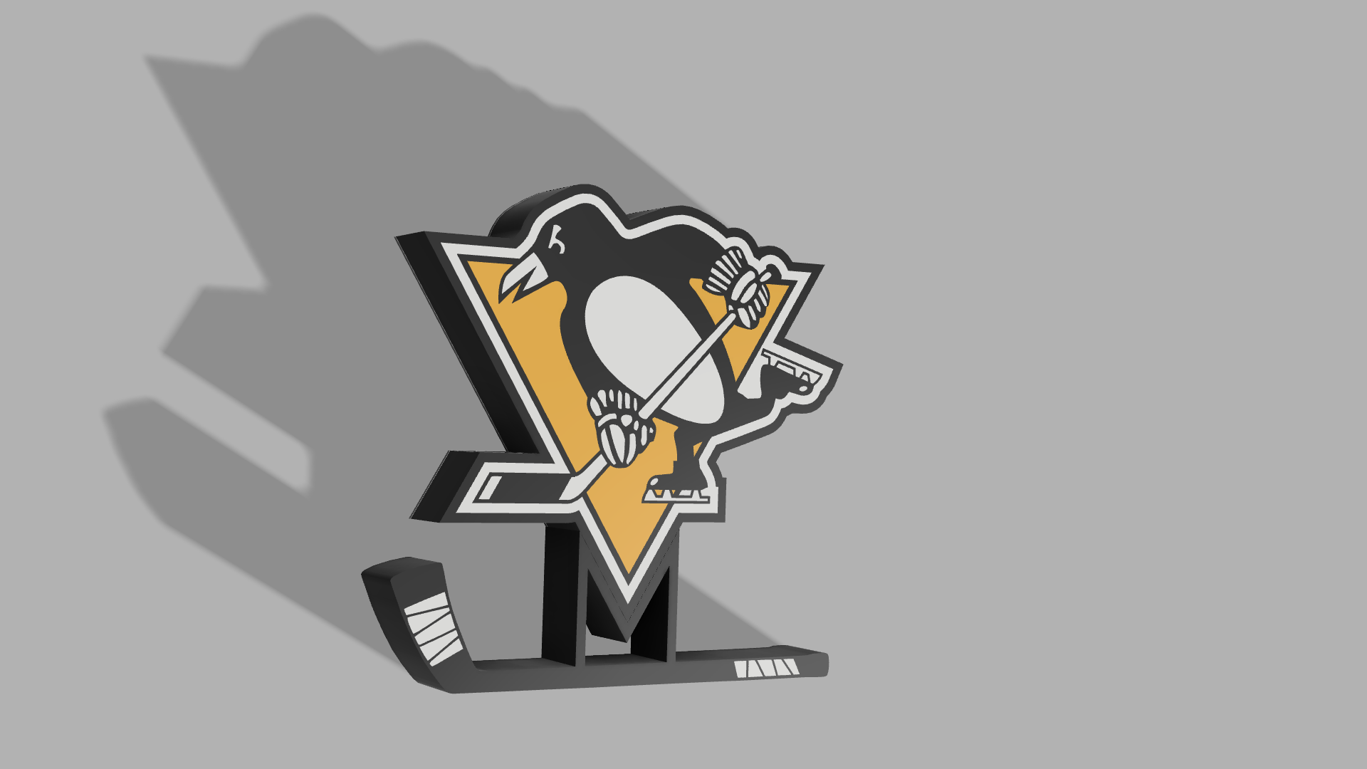 pittsburgh pingouins boite lumière lampe led signe supporter by allumer ménage décor pittsburgh hockey lnh objectif glace bâton mario lemieux sidney crosby 3D print model - Mito3D