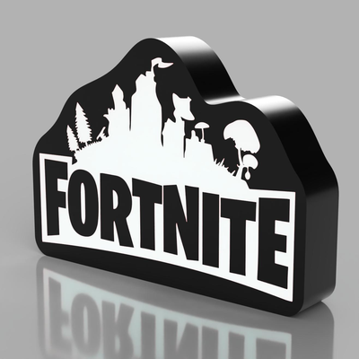 fortnite boite lumière by paroi simple art panneaux logos led signe jeu 3d print model - Mito3D