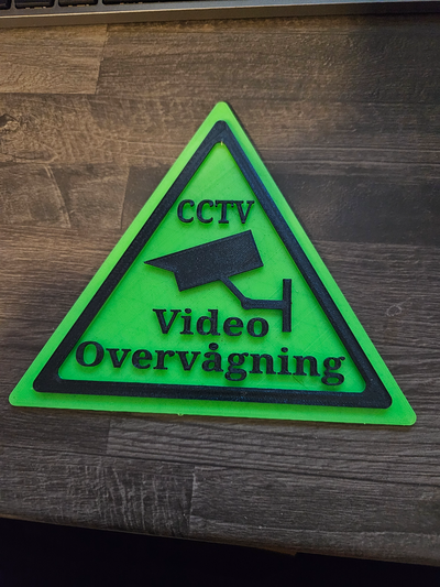 cctv sign by loony art signs & logos video surveillance 3d print model - Mito3D