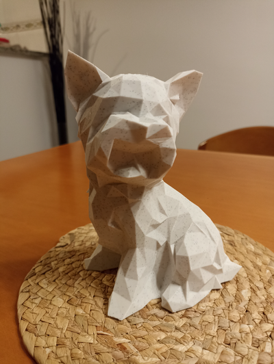 yorkshire terrier ruban poly no soutiens remixé by dit 3d ménage décor chien décoration support nécessaire lowpoly bambu bambulab 1carbon 3d print model - Mito3D