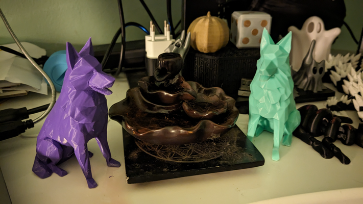 séance chien polygone remixé by lucine kushinada ménage décor poly animal 3d print model - Mito3D