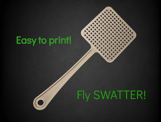 fly swatter 290mm long by kobucrafts household house models flyswatter mosquito irritating wasp bee 3d 3dprint print easy printable fast matamoscas fliegenklatsche cngyng pi fi n 3d print model - Mito3D