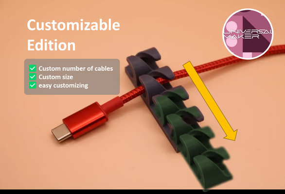 cable soporte paramétrico remezclado by hacedor universal casa oficina organizador cables bricolaje diy hogar usb organización usbholder mantenimiento hdmi cabelmero cablestorage diseño personalizable workspaceorganization hdmicables enhancedcableorganization principales principal innovador soluciones administración almacenamiento solución accesorio modelo impresión personalizado idea sistema expediente 3d print model - Mito3D