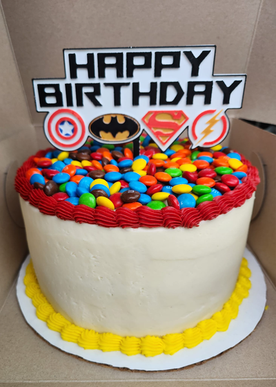 super hero happy birthday cake topper by stacybraun31 household decor batman superman flash captain america 3d print model - Mito3D