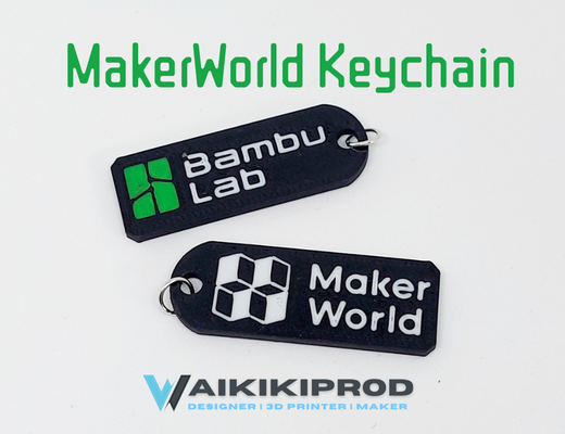 makerworld schlüsselbund by waikikiprod mode modelle benchmark bambulab schlüsselring geschenk marke gadget bambu 3d print model - Mito3D