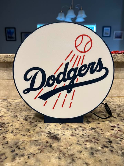 dodgers caja ligera by mipmay3d arte señales logos béisbollogo letrero béisbol san diego mlb liga nacional oeste luz logo firmar 3d print model - Mito3D