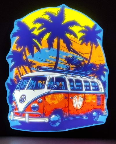 vw autobus litofania lightbox versione 1 by brianstan arte segni loghi volkswagen tramonto litografia 3d print model - Mito3D