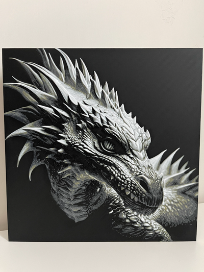 dragon portrait forge chapeaux by squish3d génératif 3d modèle lithophane teinte forger 2d art 3d print model - Mito3D