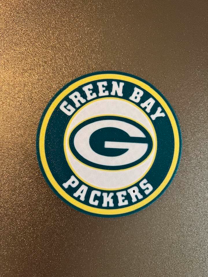 green bay packers coaster by mipmay3d art signs & logos nflcoaster nfl nfllogo greenbay football mancave mancavecoaster superbowl team drinkcoaster beer beercoaster soda gift playoffs 3D print model - Mito3D