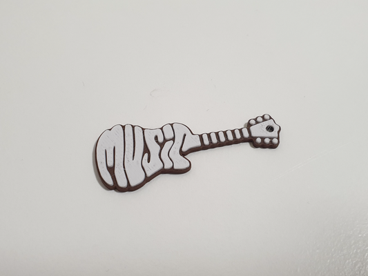 guitar keychain by h ba97 art 2d music keyring 3d print model - Mito3D