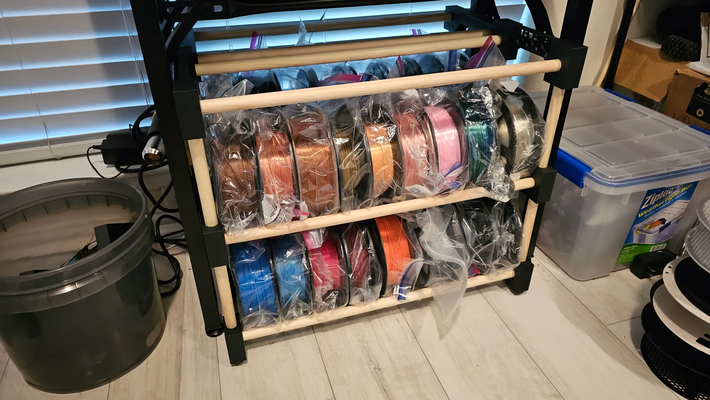 modular spool rack remixed by maxgerlach2000 3d printer parts filament storage mount table cheap printet homemade usefull stack halterung schrauben stacked nice 3d print model - Mito3D