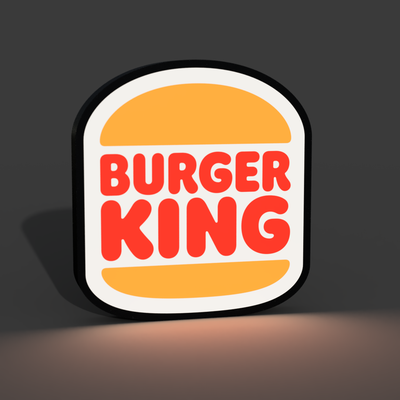 burger roi boite lumière led lampe by braga3dprint art modèles ledbox boîte léger cadeau mmu ams multicolore couche 3d print model - Mito3D