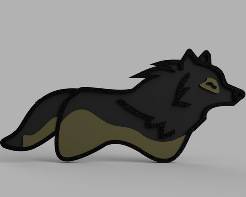 wolf-rimworld 2d-art by chipotle art 2d rim world rimworld wolf dog pet animal house in out wild wilds pc master masterrace tief biest beast game video videogame desert 3d print model - Mito3D