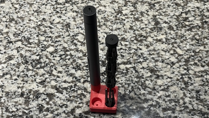 gridfinity wowstick f1+ titolare supporto by micro center nell'entroterra filamento utensili attrezzo bit microcentro wowstickholder interno wowstickf1 autista elettrico 3d print model - Mito3D