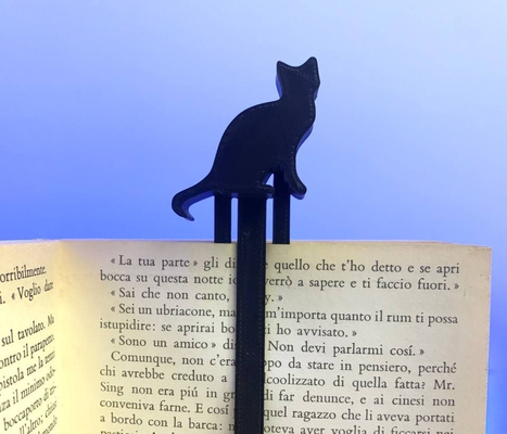 cat bookmark by alemh review tools book cats pet paw catbookmark dog cute gift girlfriend fiance valentine animal animals kids manga books bookomarks marker segnalibro libro libri marcador marque lesezeichen home shelf gadget sweet kitty love 3d print model - Mito3D