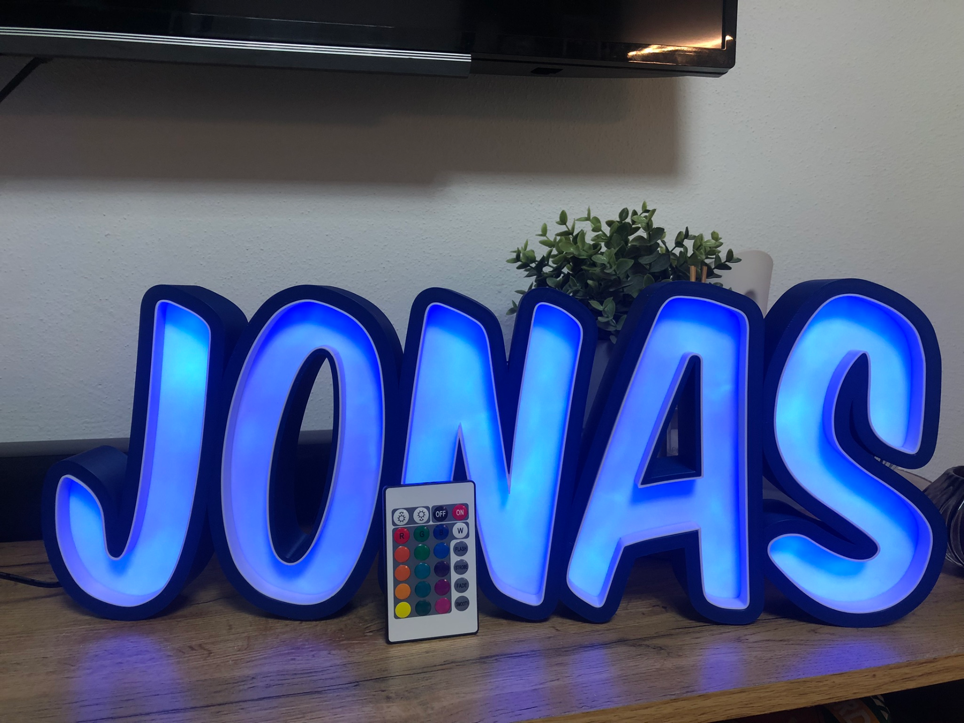 namenslampe lightbox jonas letters by flexn-3d household decor led rgb deco namelamp lamp 3D print model - Mito3D