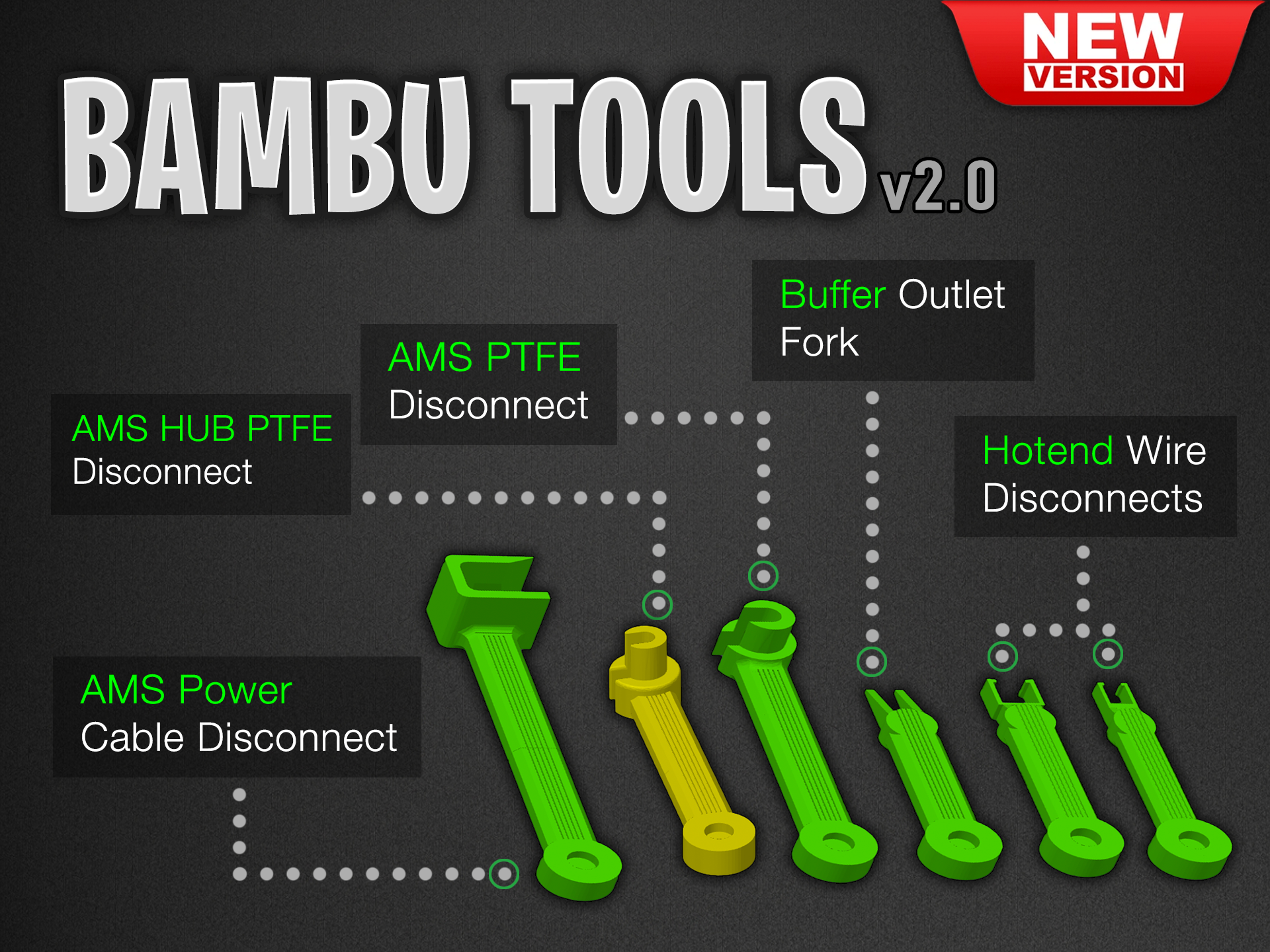 bambu araçlar laboratuar araç ayarlamak disconnect by k2 kevin 3d yazıcı aksesuarlar ptfe ams güç kablo bağlantıyı kesmek hotend tampon çatal manyetik sensörü bağlayıcı kulp destek p1p bambular sökücü x1cp1s 3D print model - Mito3D