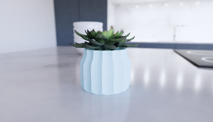 castanho ondulado panela by estúdio delta casa decoração vaso 3d print model - Mito3D